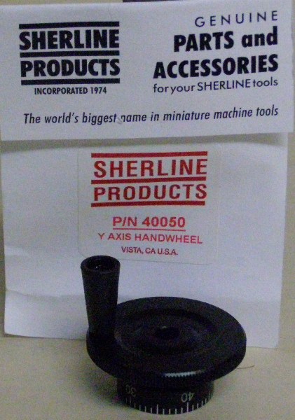 Sherline 40050 Black Crosslide/Y-axis Handwheel Assembly 40050-Black